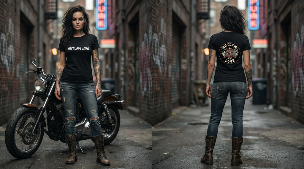 Outlaw Love Signature Tee – Front Text + Back Logo - Unisex