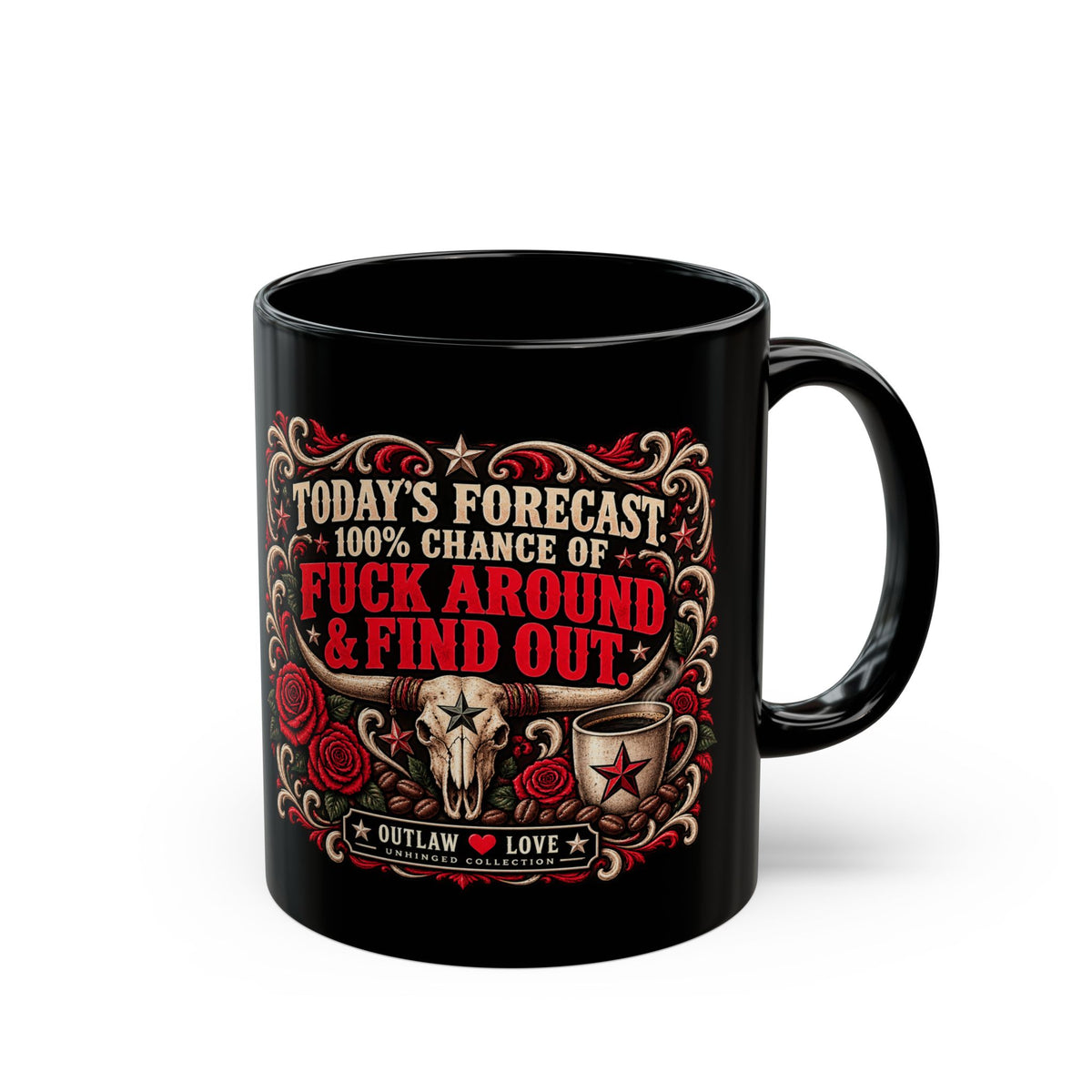 Today’s Forecast: 100% Chance of Fuck Around & Find Out Black Mug