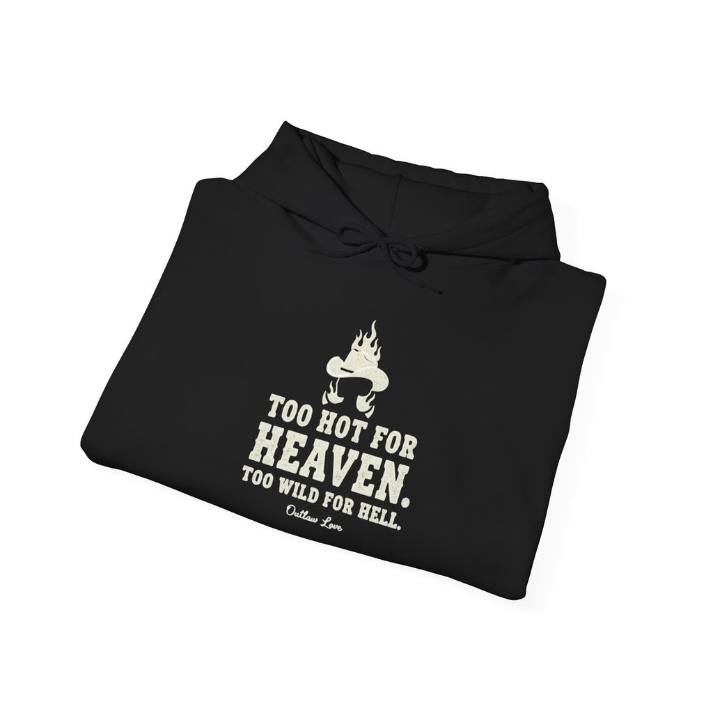 Too Hot for Heaven Hoodie — Retro Bonfire Graphic Hooded Sweatshirt