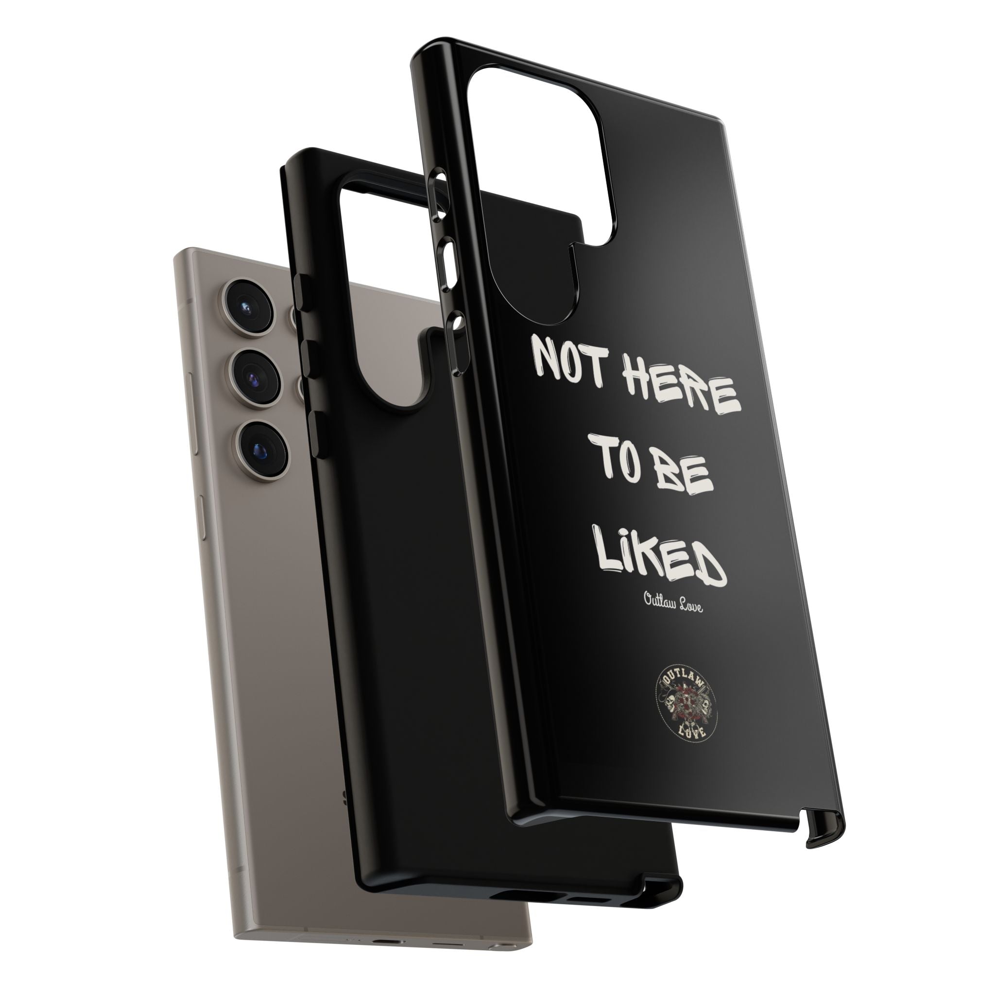 Phone Case — "Not Here to Be Liked" Matte Black Protective Cover