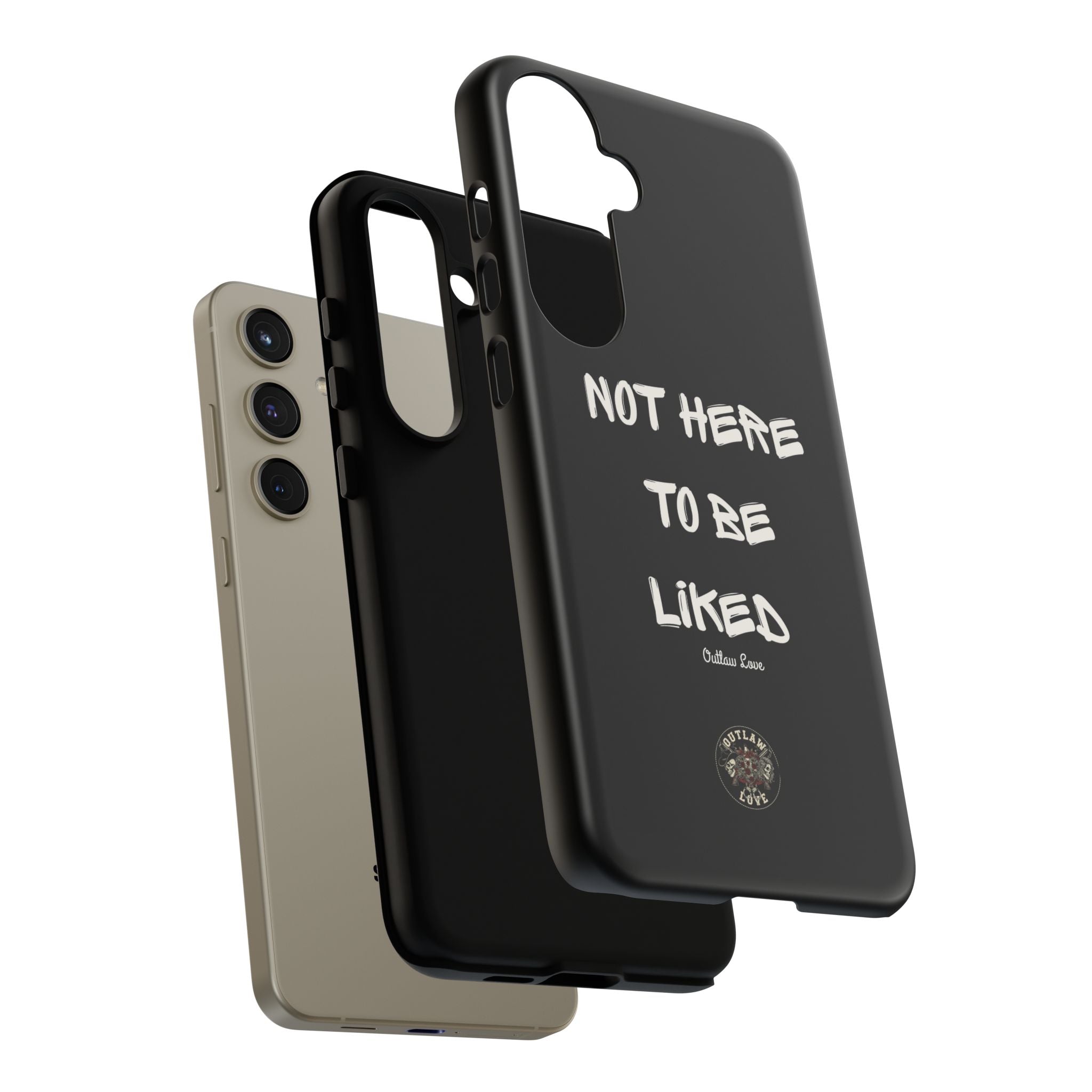 Phone Case — "Not Here to Be Liked" Matte Black Protective Cover